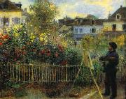 Pierre Renoir Monet Painting in his Garden oil painting reproduction